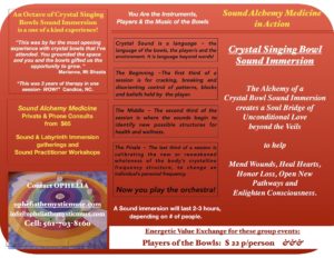 Experience amazing CRYSTAL BOWL SOUND IMMERSIONS